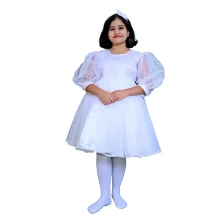 Western Frock Fancy Dress Costume For Girls in White