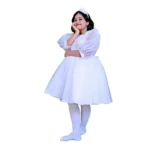 Western Frock Fancy Dress Costume For Girls in White